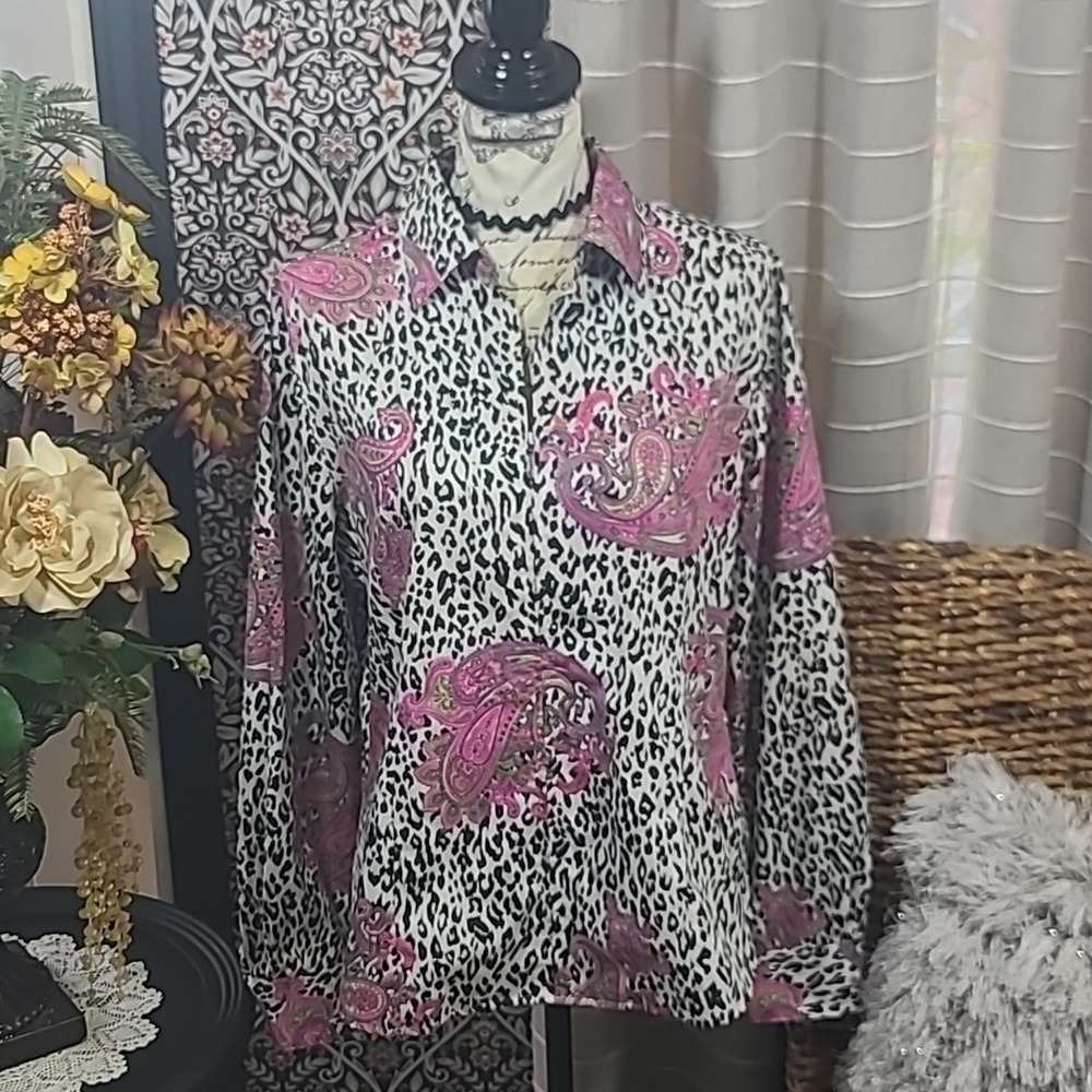 Foxcroft long sleeve zipper front shirt - Picture 5 of 12